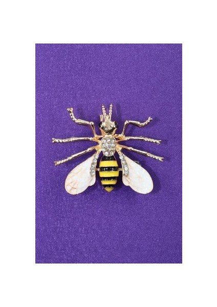 Arı Broş. Yaka Iğnesi Broş. Taşlı Tasarım Arı Broş. Kadın Broş. Erkek Broş.broş. Unisex indirimleri