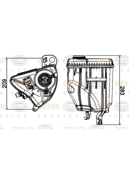 -Knecht-Behr CRT3000S Yedek Su Deposu Bmw N47 N57 N54 B47 F10 F01 F07 F11 F12 F13 F05 17137601949