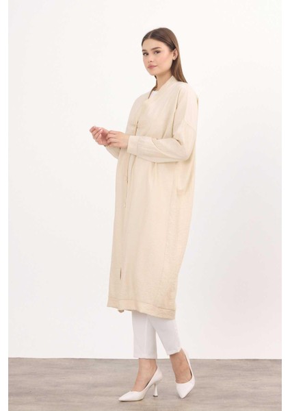 4378A Düğmeli Uzun Tunik Bej fiyatları