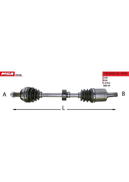 70728 Aks Komple Sağ Abs'li Honda Civic 96-00 1.5 44010S04010