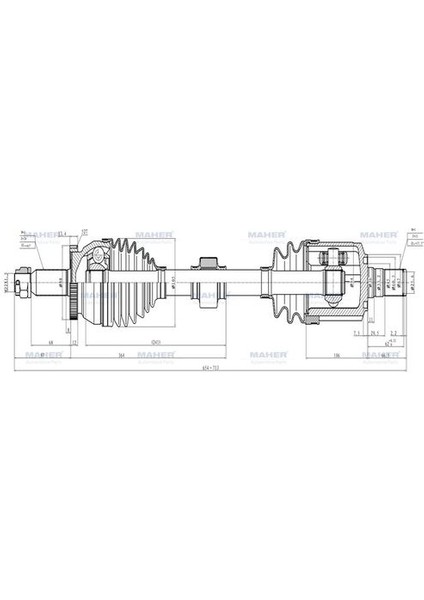 02074 Aks Komple Ön Sorento 10-15 Sol A-T M-T Dizel 2.2 Crdı Abs'li 52 Diş 654MM 495002P000