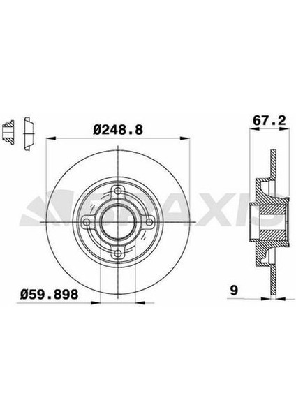 AE0098 Arka Fren Disk Aynası C4 P307 (Poryalı Rulmanlı) 1.4l 1.6hdı 1.6l 2.0hdı 2.0ı Esp'li Araçlar Için 4249.34