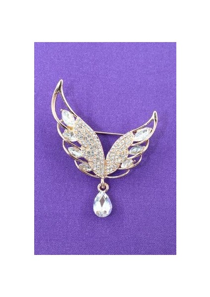 Melek Kanadı Broş. Pırlanta Taşlı Gold Melek Kanadı Broş. Yaka Iğnesi Broş. Kadın Broş. Broş modelleri