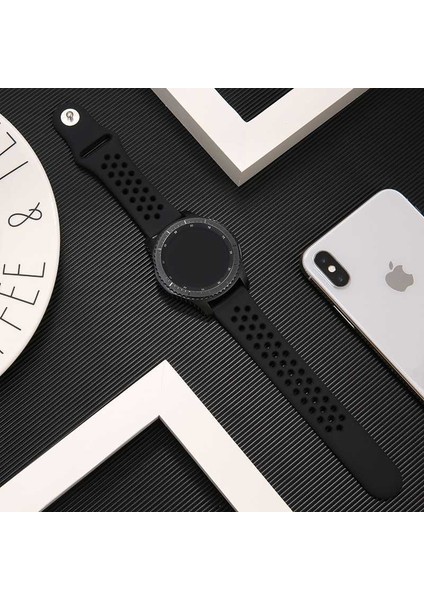 Galaxy Watch 42MM (20MM) Krd-02 Uyumlu Kordon Zore - Siyah-Gri