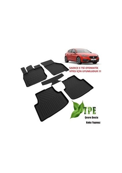 Yeni Seat Leon Havuzlu Paspas 2021 2022 2023 2024 2025 E Tsi Otomatik Için Uyumludur