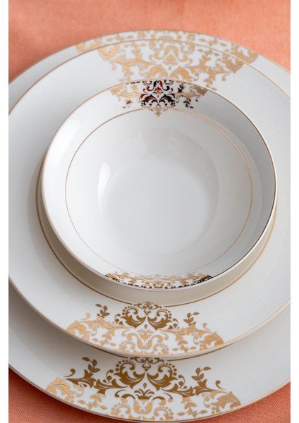 Rosaline 60 Parça 12 Kişilik Gold Porselen Yemek Takımı modelleri