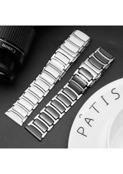 Gear S2 (20MM) Seramik Metal Kordon Zore - Beyaz-Gümüş fırsatları