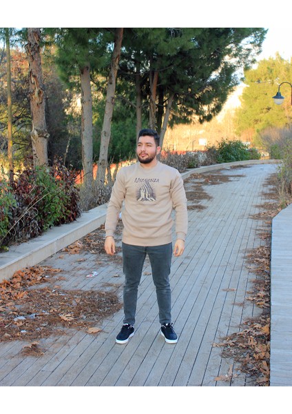 Unisex Relax Fit Rahat Kesim Pamuklu Içi Polarlı Sweatshirt fırsatları