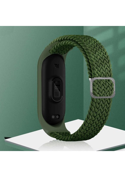Xiaomi Mi Band 5 Uyumlu Krd-49 Örgü Kordon Zore - Pembe