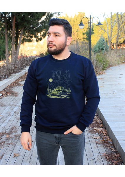 Unisex Relax Fit Rahat Kesim Pamuklu Içi Polarlı Sweatshirt