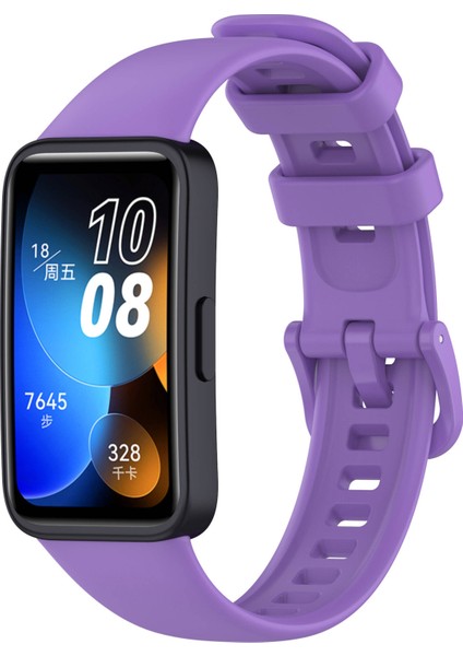 Huawei Band 8 Uyumlu Klasik Kordon Zore - Mor