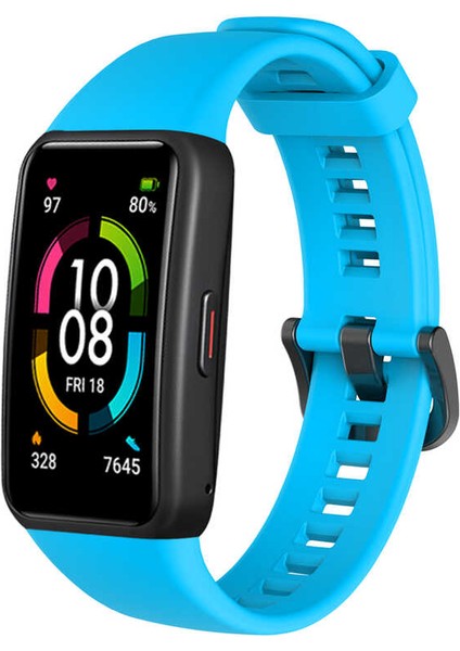 Huawei Band 6 Uyumlu Krd-47 Uyumlu Kordon Zore - Mavi