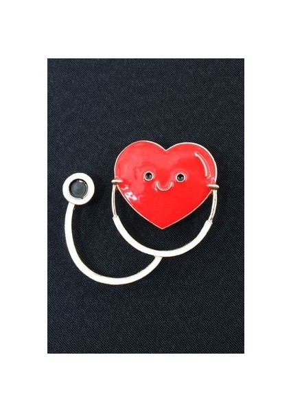 Kalpli Stetoskop Broş. Yaka Iğnesi Stetoskop Broş. Kadın Broş. Erkek Broş. Broş. Unisex