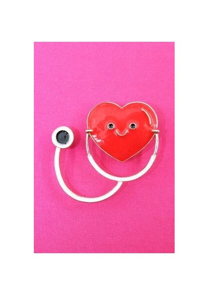 Kalpli Stetoskop Broş. Yaka Iğnesi Stetoskop Broş. Kadın Broş. Erkek Broş. Broş. Unisex fırsatları