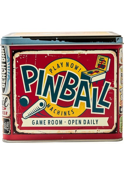 Pinball Metal Kutusu - Renkli - 16 x 16 x 14 cm