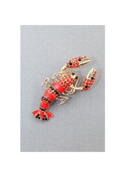 Istakoz Broş. Taşlı Tasarım Istakoz Broş. Kadın Broş. Erkek Broş. Broş. Unisex modelleri