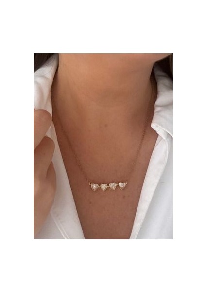 Yonca - Kalp Çelik Kolye modelleri