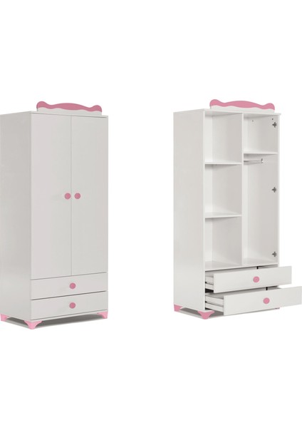 SAHRA 970 2 Kapılı Bebek Odası Takımı Pembe modelleri