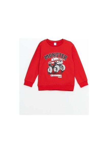 Lcw Kids Bisiklet Yaka Baskılı Erkek Çocuk Sweatshirt