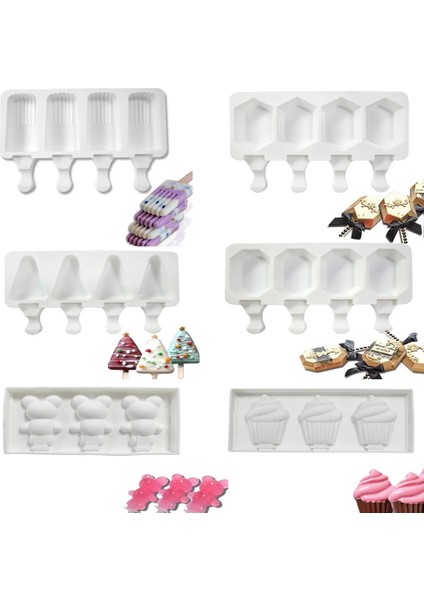50 Çubuk Stili 4 Kavite Silikon Popsicle Kalıpları Dondurucu Suyu Makinesi Yaz Küp Tepsisi Dondurma Kalıpları Çocuk Tatlı Mutfak Gereçleri (Yurt Dışından) fırsatları