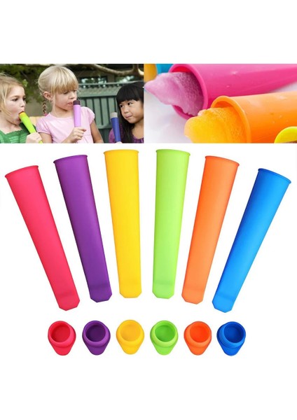 Mavi Stil 1 Adet Gökkuşağı Silikon Buz Tüpü Kalıp Dondurulmuş Çubuk Dondurma Pop Yoğurt Jöle Lolly Maker Kalıp Popsicle Kalıpları Push Up (Yurt Dışından) fiyatları