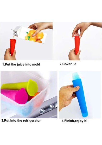 Mavi Stil 1 Adet Gökkuşağı Silikon Buz Tüpü Kalıp Dondurulmuş Çubuk Dondurma Pop Yoğurt Jöle Lolly Maker Kalıp Popsicle Kalıpları Push Up (Yurt Dışından) indirimleri