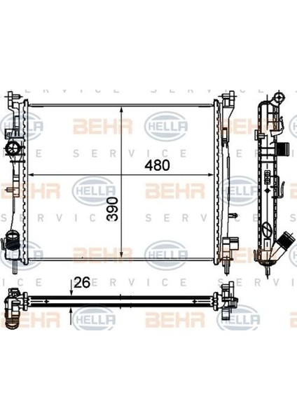 -Knecht-Behr CR947000S Motor Radyatör Clio Iı Thalia 1.5dcı 09-Mekanik Klimalı 1 Sıra Alb Sistem 479X389X25 8200245596