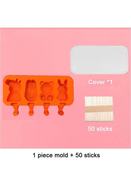 4 Delikli Turuncu Stil Dondurma Popsicle Kalıpları Buz Makinesi Için Silikon Formlar Dondurucu Varil Dondurma Kalıbı Tatlı Araçları Ice Cube Maker Silikon Kalıplar (Yurt Dışından)