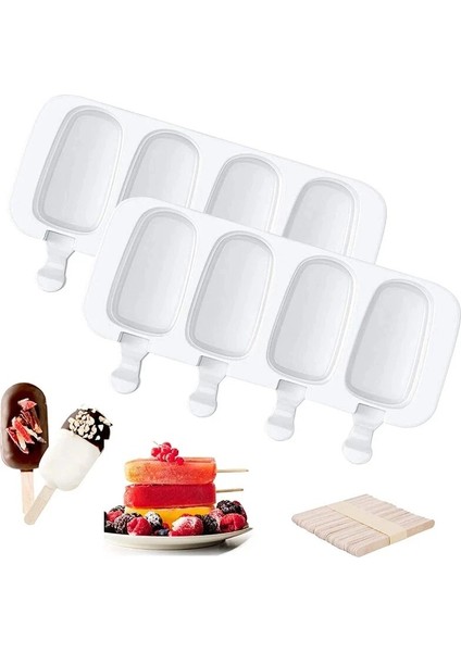 4 Büyük Stil Cell Magnum Silikon Kalıp Silikon Dondurma Kalıbı Popsicle Kalıpları Dıy Dondurma Kalıbı Buz Pop Maker Kalıp Çubuklarla (Yurt Dışından)