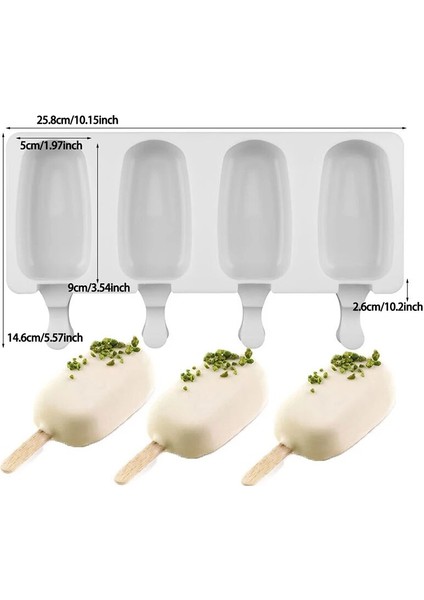 4 Büyük Stil Cell Magnum Silikon Kalıp Silikon Dondurma Kalıbı Popsicle Kalıpları Dıy Dondurma Kalıbı Buz Pop Maker Kalıp Çubuklarla (Yurt Dışından)