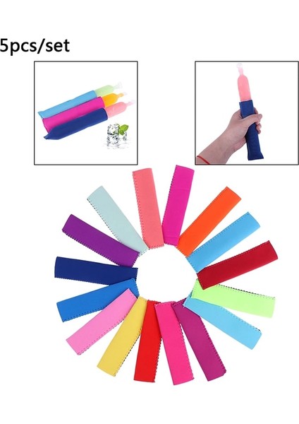 5pcslot Popsicle Kol Buz Çubukları Kapak Çocuk Anti-Soğuk Buz Kapak Çanta Popsicle Buz Pop Lolly Dondurucu Tutucu (Yurt Dışından) fiyatları