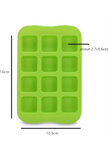 Küçük Yeşil Stil 24 Kavite Silikon Buz Küpü Tepsileri Kare Dondurucu Maker Viski Kokteyl Mutfak Bar Için Çıkarılabilir Plastik Kapaklı Buz Küpü Kalıp (Yurt Dışından)