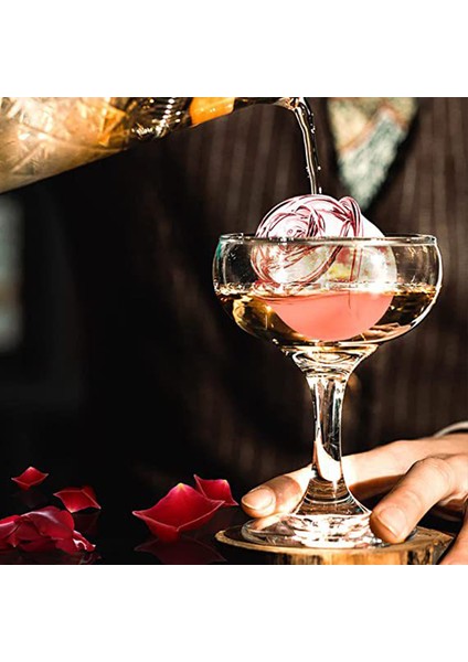 Pembe Tarzı Silikon Gül Buz Küpü Kalıpları Kapaklı 3D Gül Çiçek Şekli Yeniden Kullanılabilir Buz Küpü Tepsi Dondurma Yapma Makinesi Aracı Mutfak Aksesuarları (Yurt Dışından) fırsatları