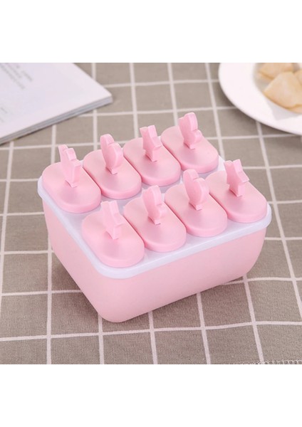 Pembe Tarzı Dondurma Popsicle Kalıpları Küvetler Pişirme Araçları Dikdörtgen Şekilli Yeniden Kullanılabilir Dıy Dondurulmuş Dondurma Pop Pişirme Kalıpları Lolly Kalıp Kalıbı (Yurt Dışından)