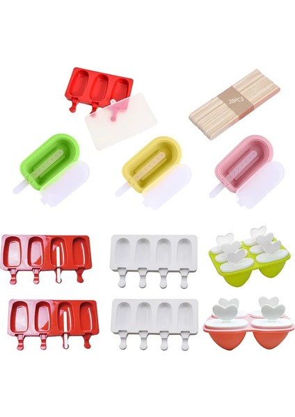 Dondurma Kalıpları 5 Stili Silikonlar Pişirme El Sanatları Için Dondurma Kalıpları 3D Kutu, Silikon Dondurma Kalıpları Kek, Dıy Buz Pops Oval Ev Aletleri Için Cakesicle Kalıp (Yurt Dışından) fiyatları