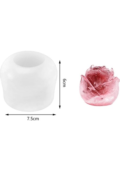 Büyük Gül Tarzı 3D Elmas Kafatası Buz Kalıbı Tepsi Viski Kokteyller Içecekler Için Istiflenebilir Silikon Buz Küpü Kalıpları Buzlu Çay Bloom Gül (Yurt Dışından)