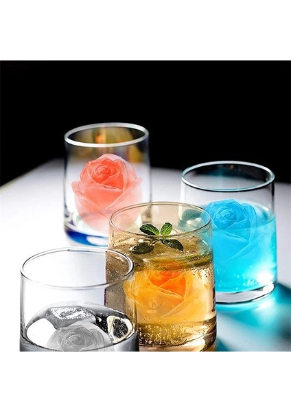 Büyük Gül Tarzı 3D Elmas Kafatası Buz Kalıbı Tepsi Viski Kokteyller Içecekler Için Istiflenebilir Silikon Buz Küpü Kalıpları Buzlu Çay Bloom Gül (Yurt Dışından) indirimleri