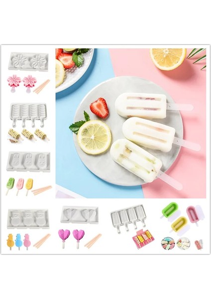 Dondurma Kalıpları 5 Stili Silikonlar Pişirme El Sanatları Için Dondurma Kalıpları 3D Kutu, Silikon Dondurma Kalıpları Kek, Dıy Buz Pops Oval Ev Aletleri Için Cakesicle Kalıp (Yurt Dışından) indirimleri