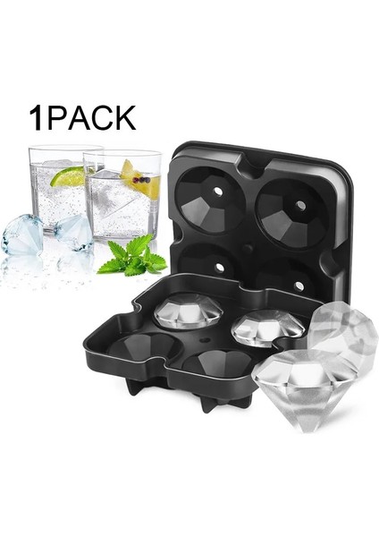 Siyah Stil Yeni 3D Elmas Buz Kalıp Içecek Viski Şarap Bira Buz Küpü Makinesi Silikon Tepsiler Kalıp Mutfak Aletleri Ev Bar Partisi Için Sıcak Satış (Yurt Dışından) fırsatları