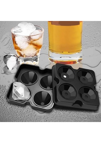 Siyah Stil Yeni 3D Elmas Buz Kalıp Içecek Viski Şarap Bira Buz Küpü Makinesi Silikon Tepsiler Kalıp Mutfak Aletleri Ev Bar Partisi Için Sıcak Satış (Yurt Dışından) indirimleri