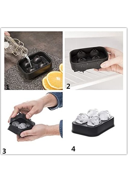 Küçük Viski Buz Topu Kalıp Kafatası, 2-Set 8 Küçük Küre Buz Küpü Kalıpları, Yuvarlak Buz Küpü Gıda Sınıfı Kolay Bırakılan Yeniden Kullanılabilir Silikon (Yurt Dışından) fırsatları