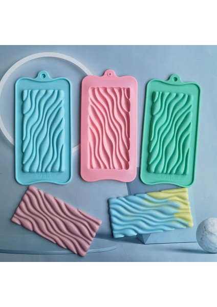 013YEŞIL Tarzı Çizgi Şekilli Su Akışı Tasarımlı Silikon Çikolata Kalıbı.tam Sayfa Şeker Hediye El Yapımı Pişirme Kalıbı Yeniden Kullanılabilir Mutfak Aksesuarları (Yurt Dışından) fiyatları