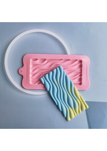 013YEŞIL Tarzı Çizgi Şekilli Su Akışı Tasarımlı Silikon Çikolata Kalıbı.tam Sayfa Şeker Hediye El Yapımı Pişirme Kalıbı Yeniden Kullanılabilir Mutfak Aksesuarları (Yurt Dışından) fırsatları