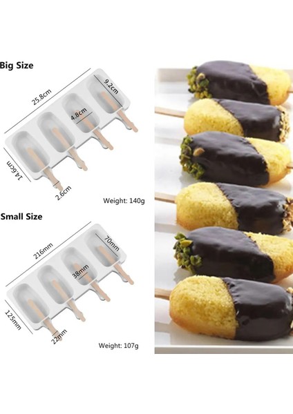 258X146X26 mm Stili Gıda Güvenli Silikon Dondurma Kalıpları 4 Hücreli Dondurulmuş Buz Küpü Kalıpları Popsicle Maker Dıy Ev Yapımı Dondurucu Buz Lolly Kalıp (Yurt Dışından) indirimleri