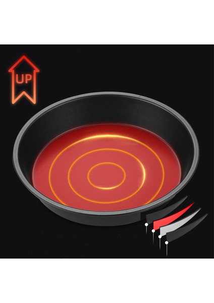 8 Inç Tarzı Inç Yapışmaz Pizza Fırını Tavalar Kalınlaşma Yuvarlak Sebzelik Pişirme Tepsisi Karbon Çelik Pişirme Derin Çanak Tava Airfryer Pişirme Aracı Için (Yurt Dışından)