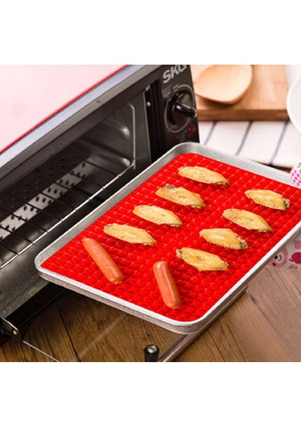Kırmızı Stil 1 Adet Piramit Bakeware Tava 4 Renk Yapışmaz Silikon Pişirme Paspasları Pedleri Kalıpları Pişirme Mat Fırın Fırın Tepsisi Sac Mutfak Gereçleri (Yurt Dışından)