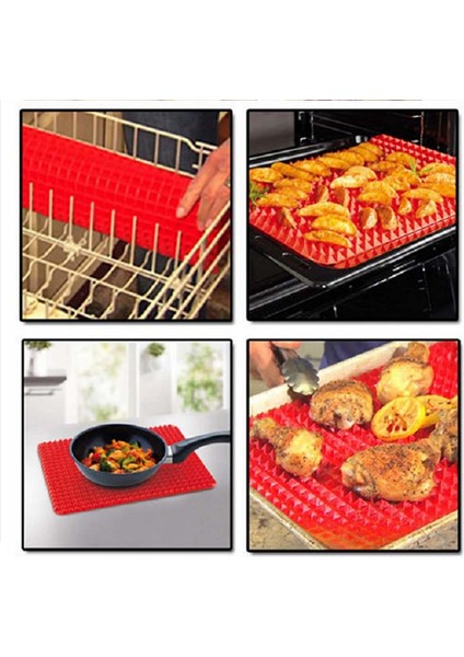 Kırmızı Stil 1 Adet Piramit Bakeware Tava 4 Renk Yapışmaz Silikon Pişirme Paspasları Pedleri Kalıpları Pişirme Mat Fırın Fırın Tepsisi Sac Mutfak Gereçleri (Yurt Dışından)