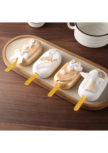 Altın Tarzı Glitter Akrilik Dondurma Çubukları Popsicle El Sanatları Dıy El Yapımı El Sanatları Yapma Bebek Duş Kis Hediye 11.3X1CM (Yurt Dışından)