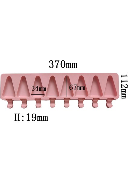 Pembe Tarzı 8 Kaviteler Üçgen Silikon Dondurma Kalıbı Dıy Geometri Çikolatalı Kek Şeker Jöle Buz Pişirme Kalıp Sabun Mum Yapımı Seti Hediye (Yurt Dışından)
