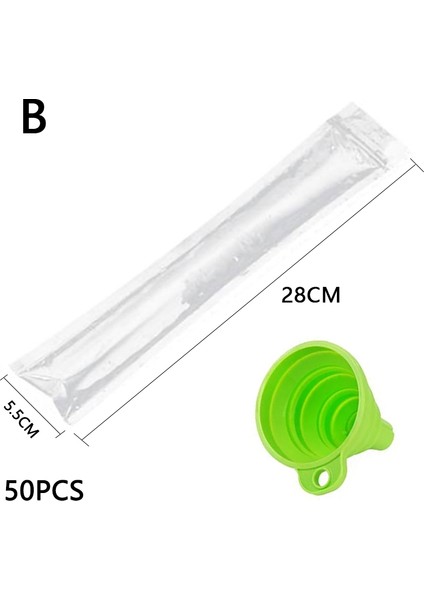 50 Adet Tarzı Çantalar Tek Kullanımlık Dıy Buz Pop Kalıpları Katlanabilir Hunili Çantalar Yoğurt Buz Şekeri Veya Freeze Pops Için Ücretsiz Zip-Top Buz Popsicle Kesesi (Yurt Dışından)